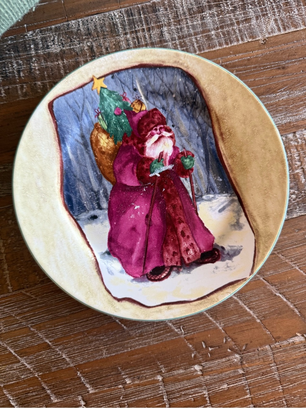 Royal Norfolk Old World Santa Christmas Decorative Plate 8" Mary Parker Vintage